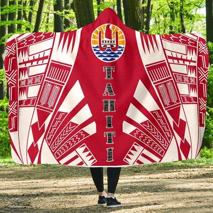 Tahiti Hooded Blanket - Polynesian Tattoo Flag