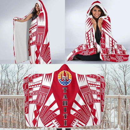 Tahiti Hooded Blanket - Polynesian Tattoo Flag