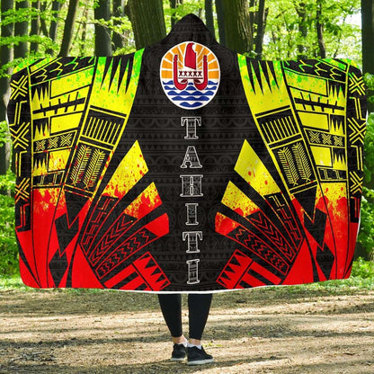 Tahiti Hooded Blanket - Polynesian Tattoo Reggae