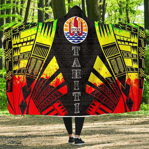 Tahiti Hooded Blanket - Polynesian Tattoo Reggae