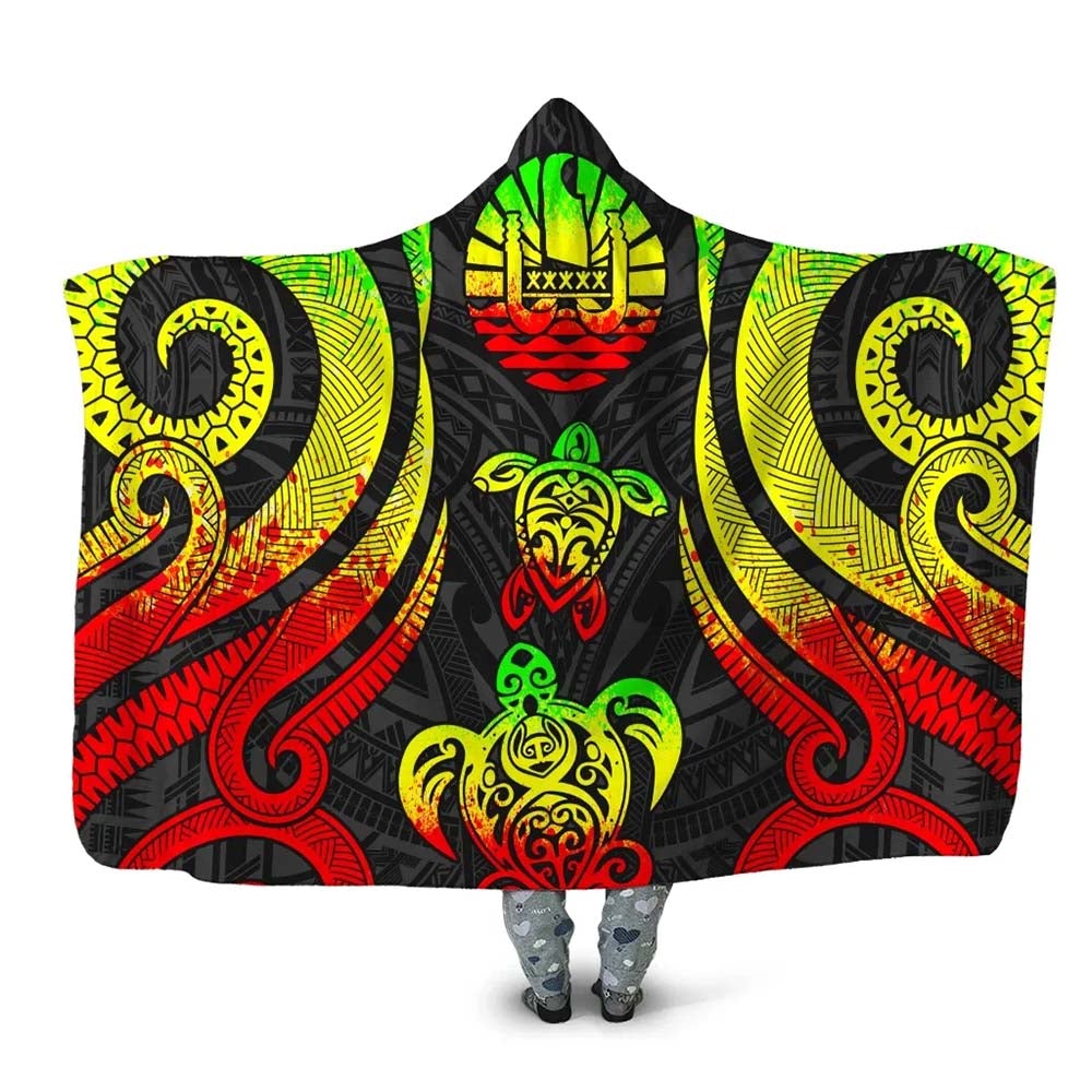 Tahiti Hooded Blanket - Reggae Tentacle Turtle