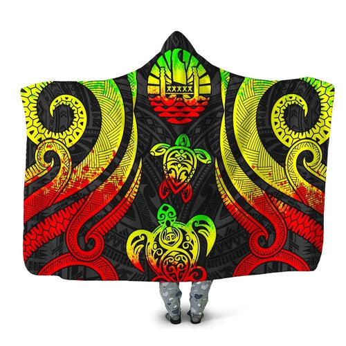Tahiti Hooded Blanket - Reggae Tentacle Turtle