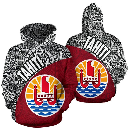 Tahiti Hoodie - Tahiti Flag Polynesia Tattoo Red