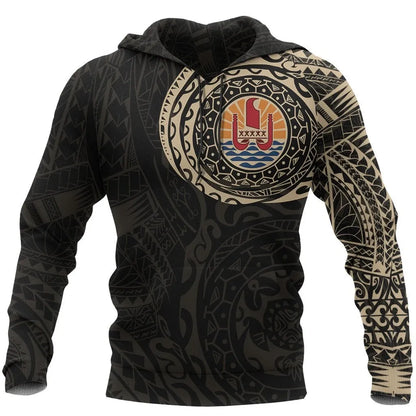 Tahiti Polynesian Hoodie - Tahiti Flag Polynesian Tattoo