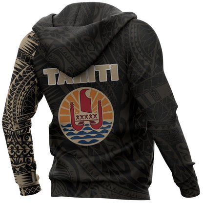 Tahiti Polynesian Hoodie - Tahiti Flag Polynesian Tattoo