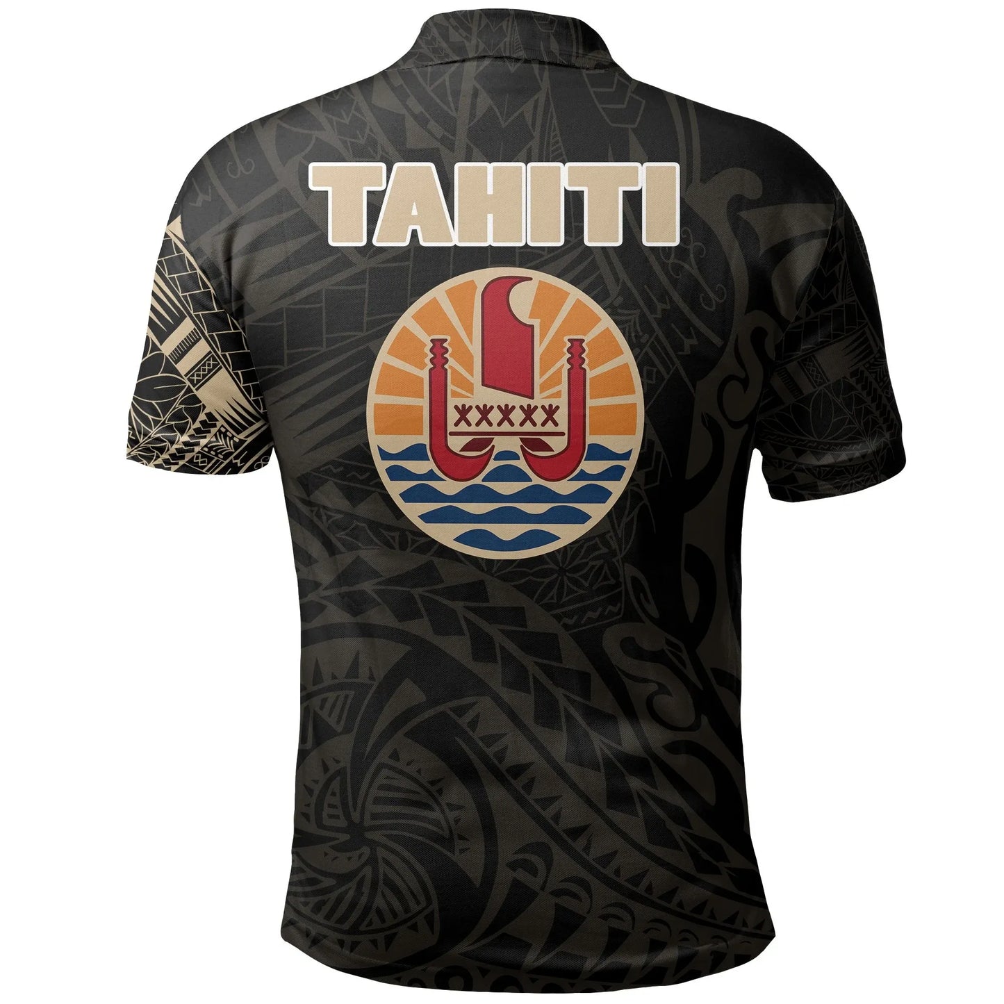 Tahiti Polo Shirt - Tahiti Flag Polynesian Tattoo
