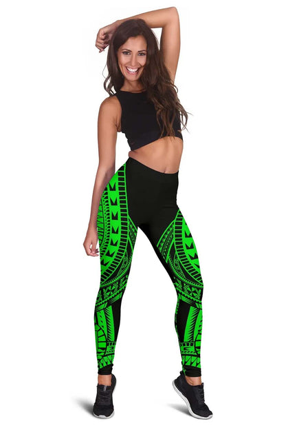 Tahiti Legging Polynesian Pattern Green