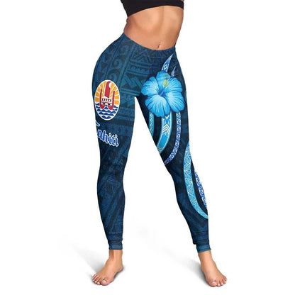 Tahiti Legging - Turtle and Tribal Tattoo Of Polynesian