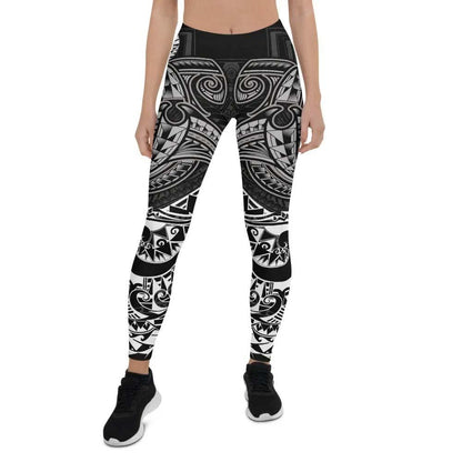 Tahiti Legging - White Shark Polynesian Tattoo