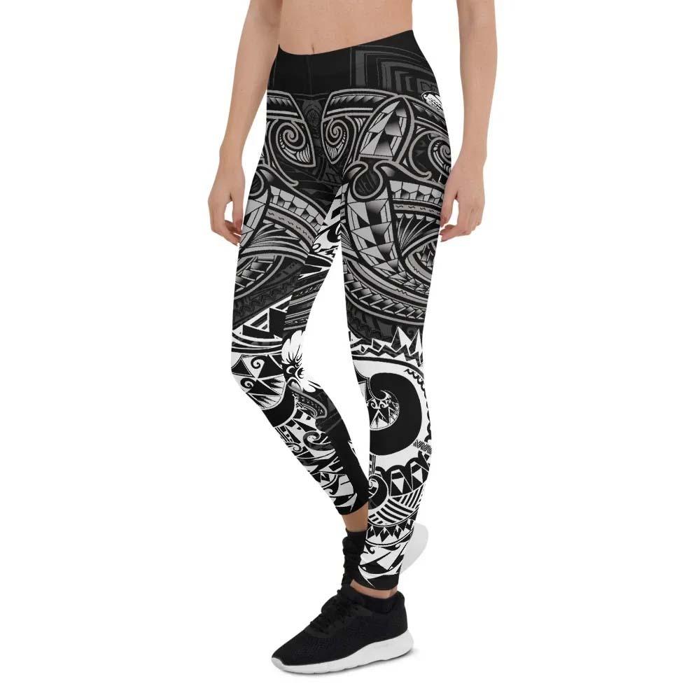 Tahiti Legging - White Shark Polynesian Tattoo