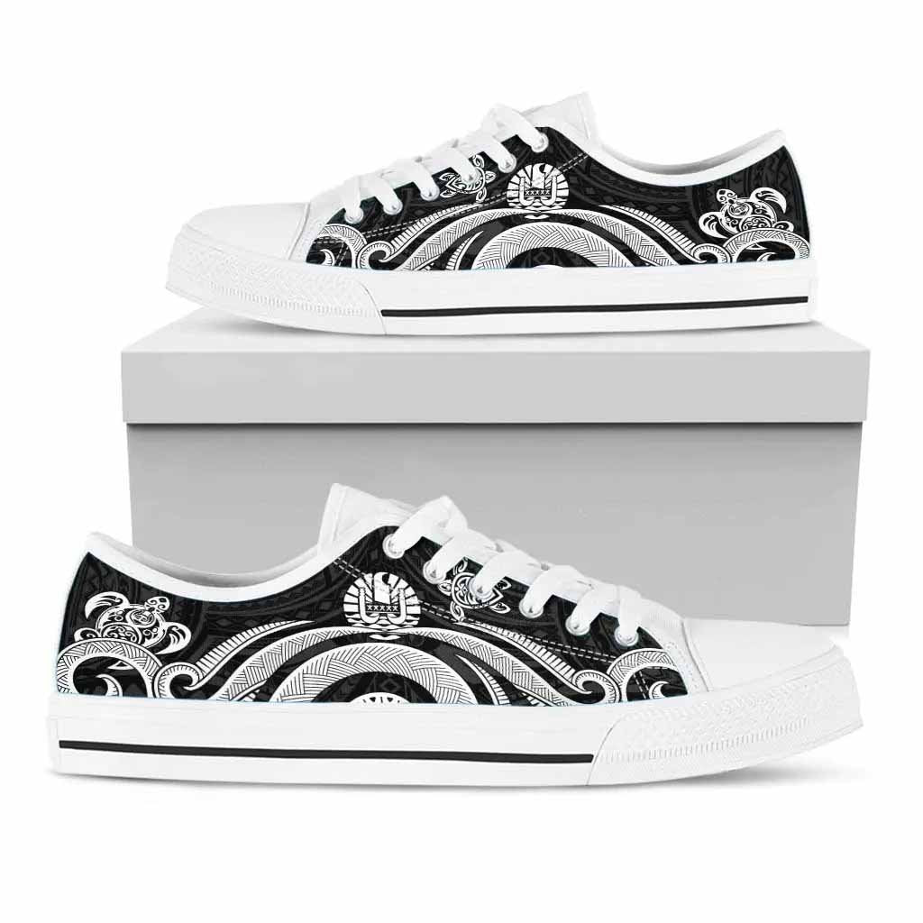 Tahiti Low Top Canvas Shoes - White Tentacle Turtle