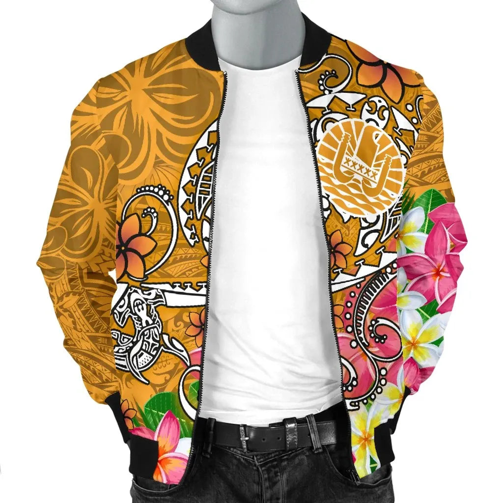 Tahiti Bomber Jacket - Turtle Plumeria (Gold)