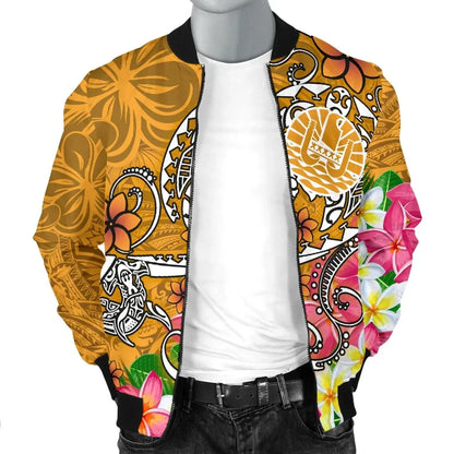 Tahiti Bomber Jacket - Turtle Plumeria (Gold)