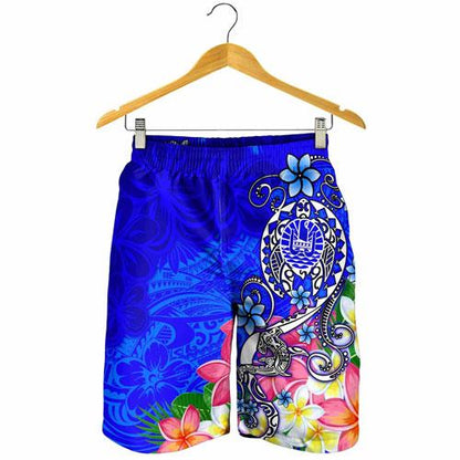 Tahiti Men Shorts - Turtle Plumeria (Blue)