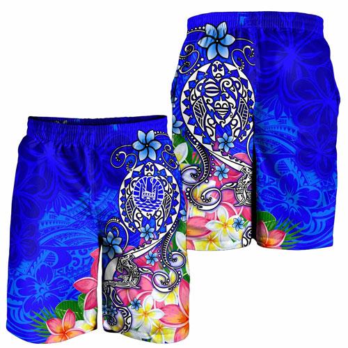 Tahiti Men Shorts - Turtle Plumeria (Blue)