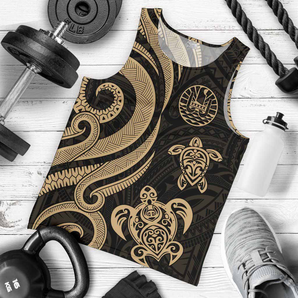 Tahiti Men Tank Top - Gold Tentacle Turtle