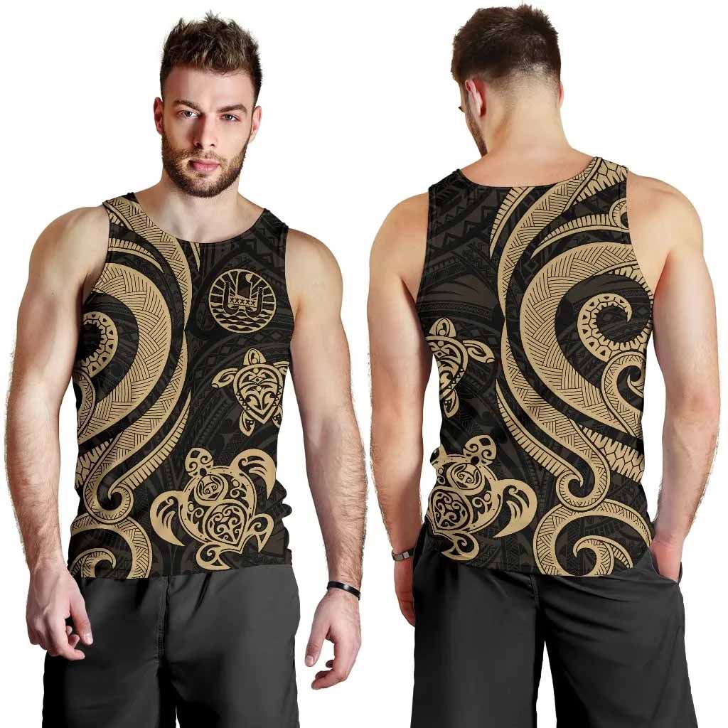 Tahiti Men Tank Top - Gold Tentacle Turtle