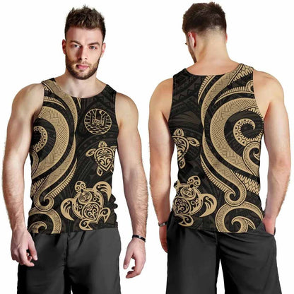 Tahiti Men Tank Top - Gold Tentacle Turtle