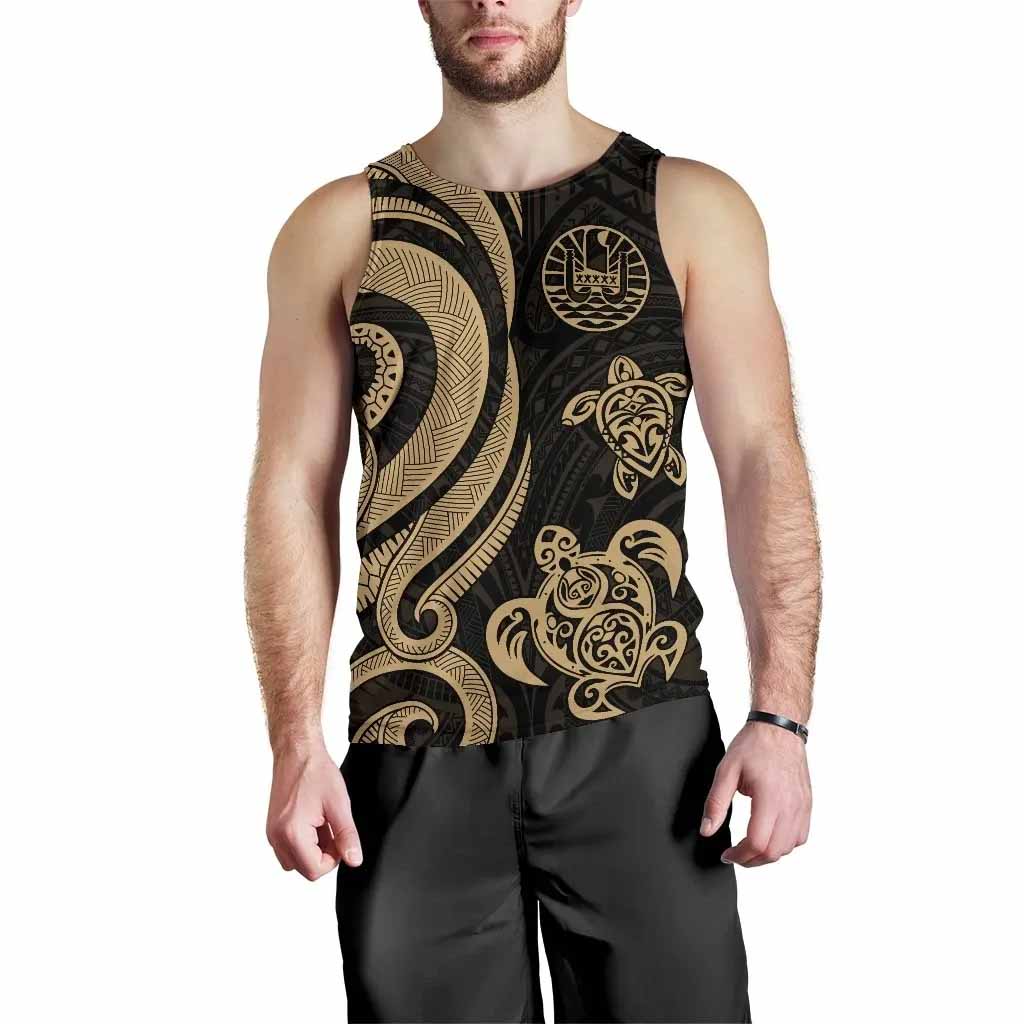 Tahiti Men Tank Top - Gold Tentacle Turtle