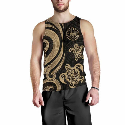 Tahiti Men Tank Top - Gold Tentacle Turtle
