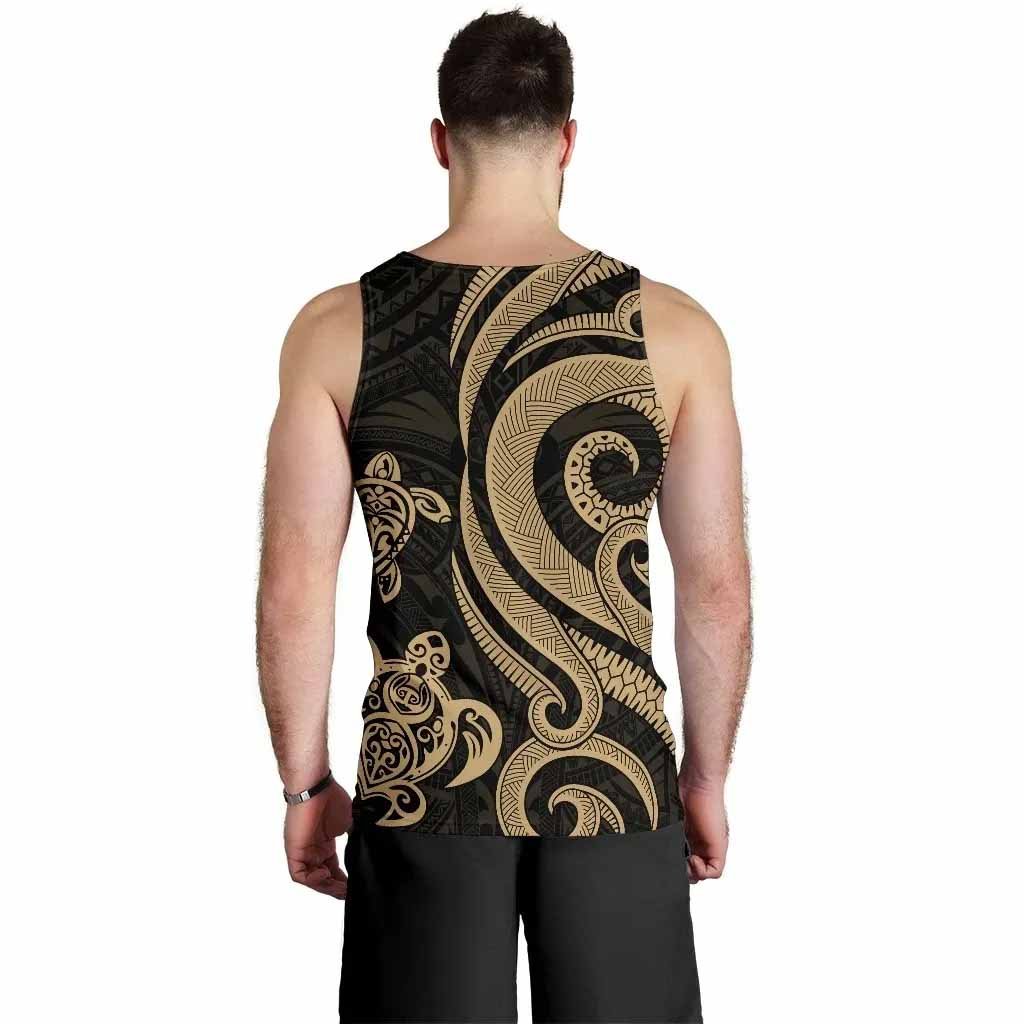 Tahiti Men Tank Top - Gold Tentacle Turtle