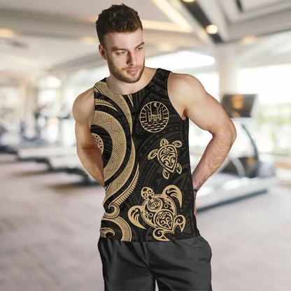 Tahiti Men Tank Top - Gold Tentacle Turtle