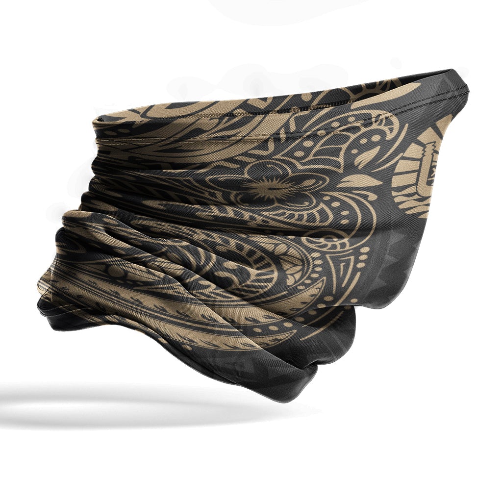 Tahiti Neck Gaiter - Floral Tattoo Gold