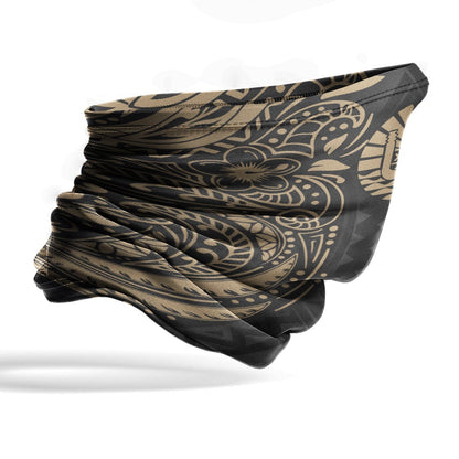 Tahiti Neck Gaiter - Floral Tattoo Gold