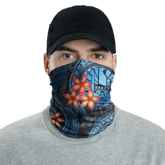 Tahiti Neck Gaiter - Plumeria Blue