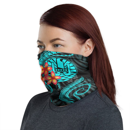 Tahiti Neck Gaiter - Plumeria Turquoise