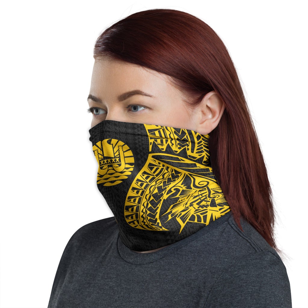Tahiti Neck Gaiter - Polynesian Pattern Gold