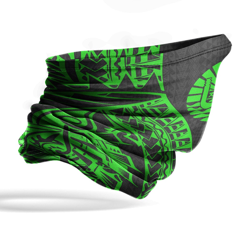 Tahiti Neck Gaiter - Polynesian Pattern Green