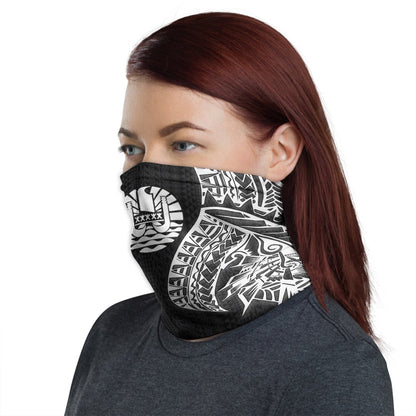Tahiti Neck Gaiter - Polynesian Pattern White