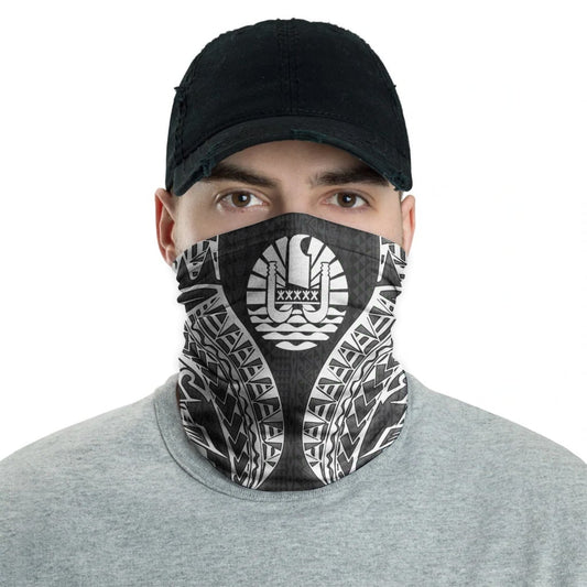 Tahiti Neck Gaiter - Polynesian Pattern White