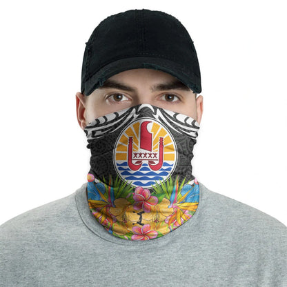 Tahiti Neck Gaiter - Tribal Floral Pattern