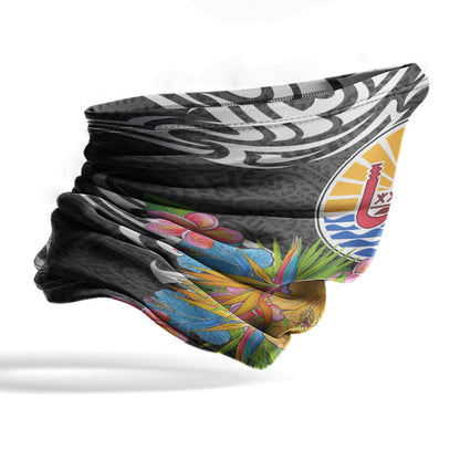 Tahiti Neck Gaiter - Tribal Floral Pattern