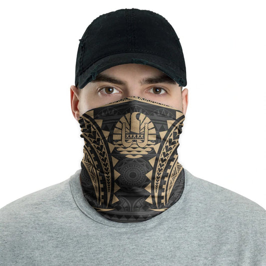 Tahiti Neck Gaiter - Tribal Pattern Gold