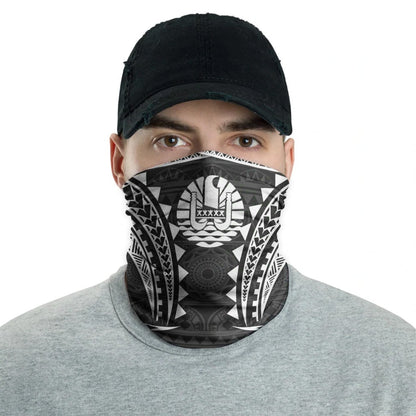 Tahiti Neck Gaiter - Tribal Pattern White