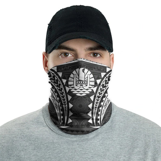 Tahiti Neck Gaiter - Tribal Pattern White