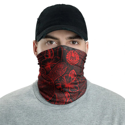 Tahiti Neck Gaiter - Turtle Hibiscus Red