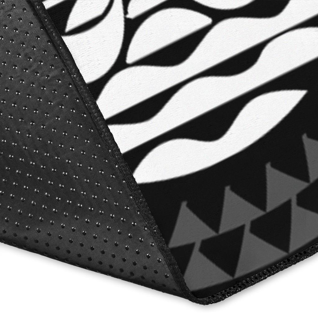 Tahiti Personalised Area Rug - Tahiti Seal In Polynesian Tattoo Style (Black) -BN25