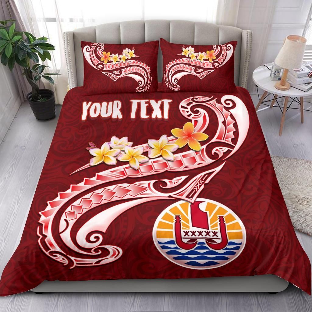 Tahiti Personalised Bedding Set - Tahiti Seal Polynesian Patterns Plumeria
