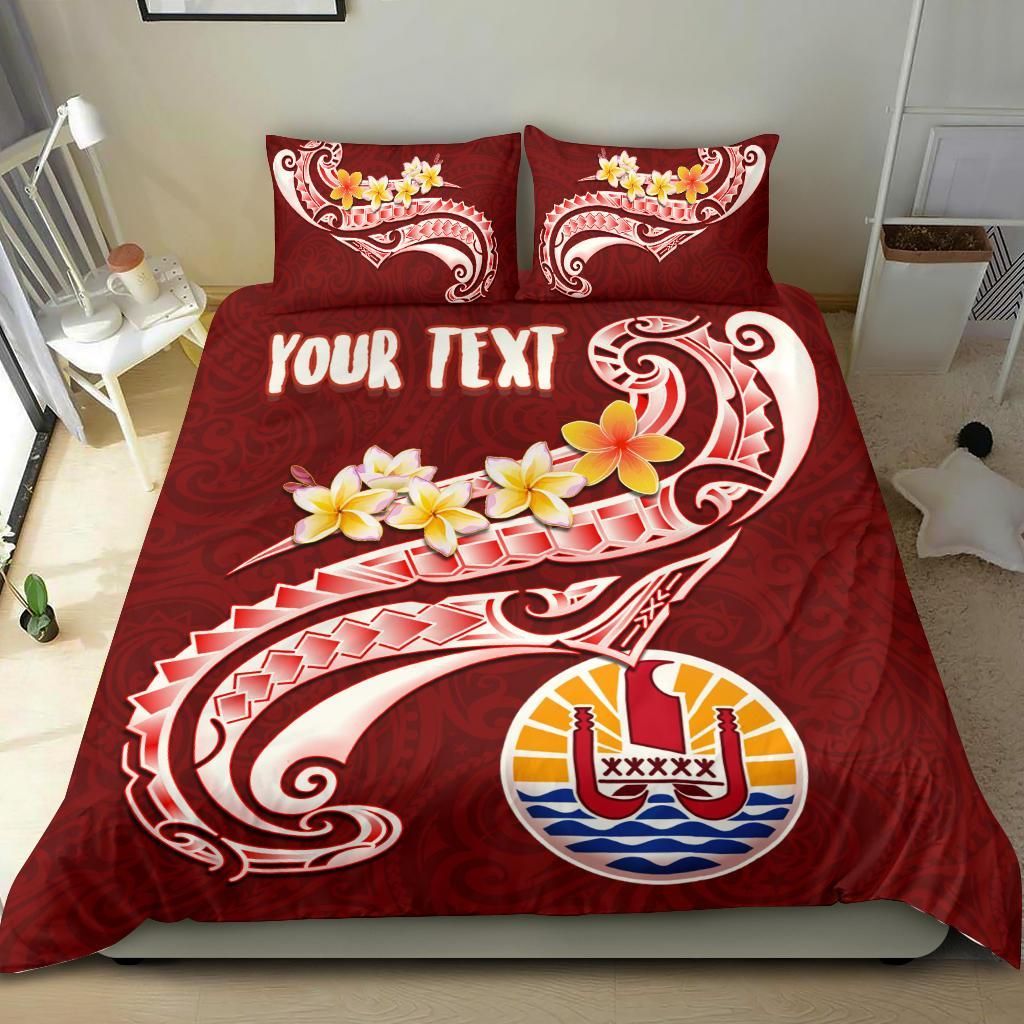 Tahiti Personalised Bedding Set - Tahiti Seal Polynesian Patterns Plumeria