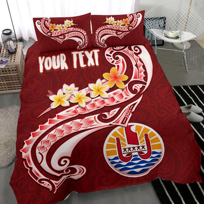 Tahiti Personalised Bedding Set - Tahiti Seal Polynesian Patterns Plumeria