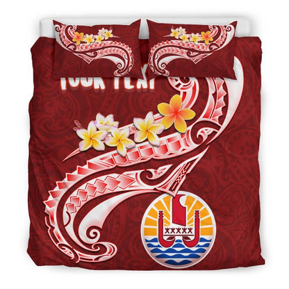 Tahiti Personalised Bedding Set - Tahiti Seal Polynesian Patterns Plumeria