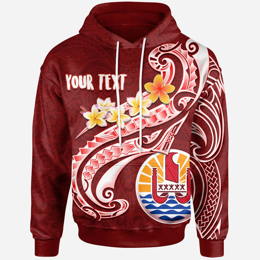 Tahiti Personalised Hoodie - Tahiti Seal Polynesian Patterns Plumeria- BN25