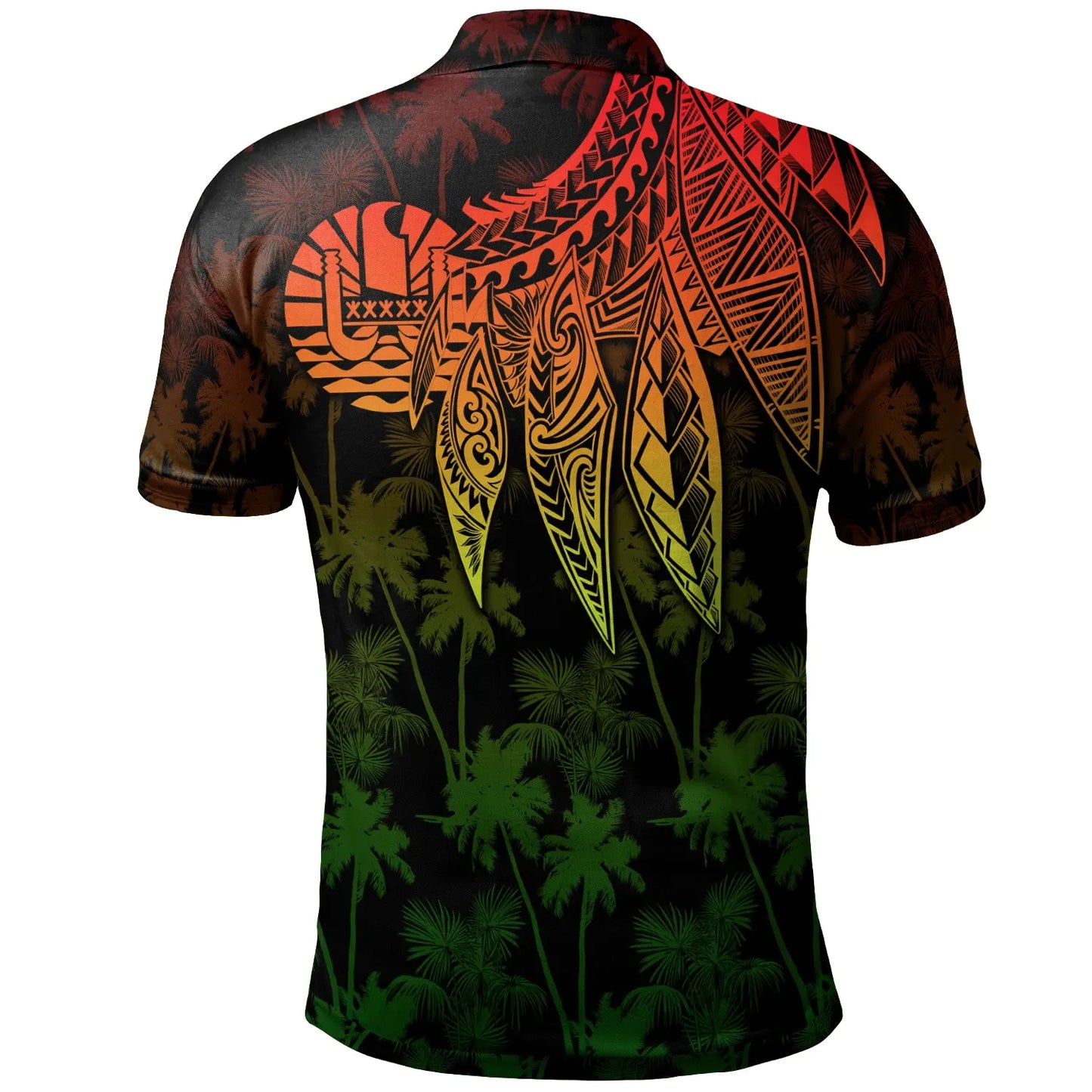Tahiti Personalised Polo - Polynesian Wings (Reggae)