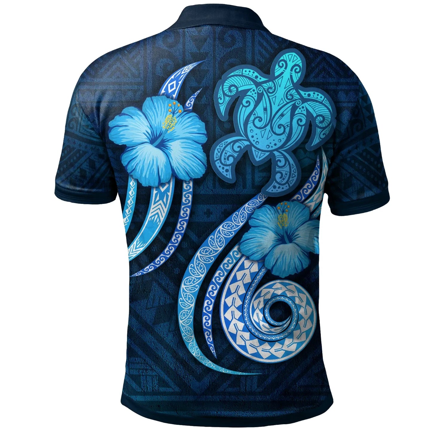 Tahiti Personalised Polo Shirts - Turtle and Tribal Tattoo Of Polynesian