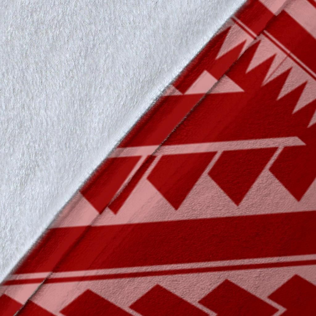 Tahiti Personalised Premium Blanket - Tahiti Seal In Polynesian Tattoo Style (Red)