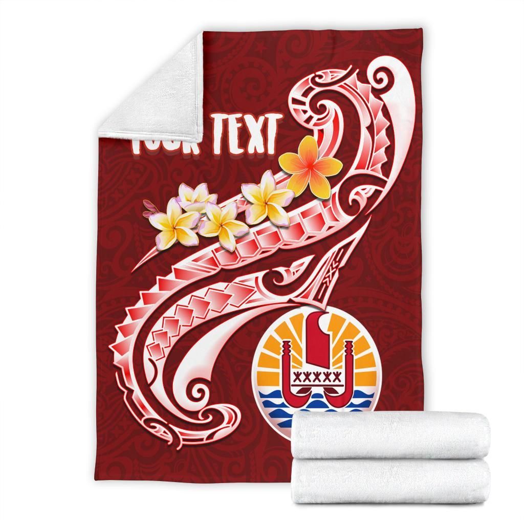 Tahiti Personalised Premium Blanket - Tahiti Seal Polynesian Patterns Plumeria